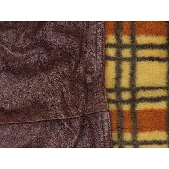 Vintage Schott Leather Coat Fleece Lined Biker XL - Picture 9 of 10